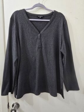 Women's Charcoal Gray Long Sleeve Top